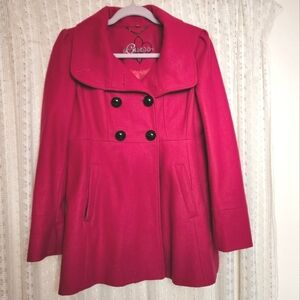 Guess Wool Peacoat Sangria Hot Pink Medium Petite
